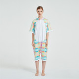 Kids And Adults Rainbow Unicorn Summer Short Onesie Kigurumi Pajamas