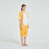 Kids And Adults Yellow Fox Summer Short Onesie Kigurumi Pajamas