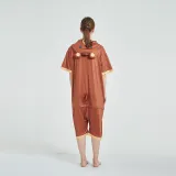 Kids And Adults Cute Brown Bear Summer Short Onesie Kigurumi Pajamas