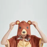 Kids And Adults Cute Brown Bear Summer Short Onesie Kigurumi Pajamas