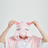 Kids And Adults Pink Pig Summer Short Onesie Kigurumi Pajamas