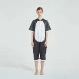 Kids And Adults Black Penguin Summer Short Onesie Kigurumi Pajamas