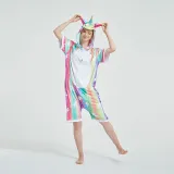 Kids And Adults Rainbow Unicorn Summer Short Onesie Kigurumi Pajamas