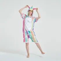 Kids And Adults Rainbow Unicorn Summer Short Onesie Kigurumi Pajamas