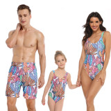 Family Matching Swimwear Prints Rainbow Cactus Swimsuit