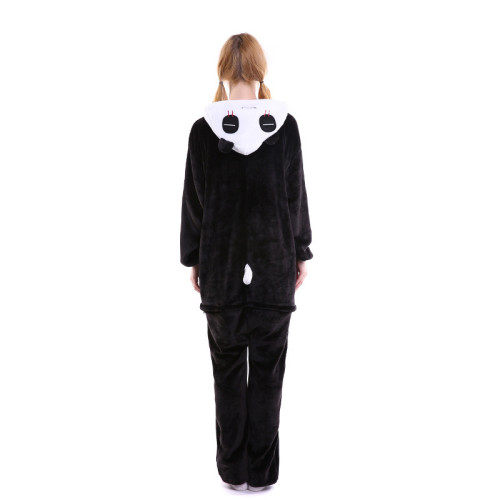 Unisex Adult Pajamas White and Black Panda Animal Cosplay Costume Pajamas