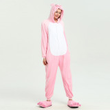 Unisex Adult Pajamas Pink Pig Animal Cosplay Costume Pajamas