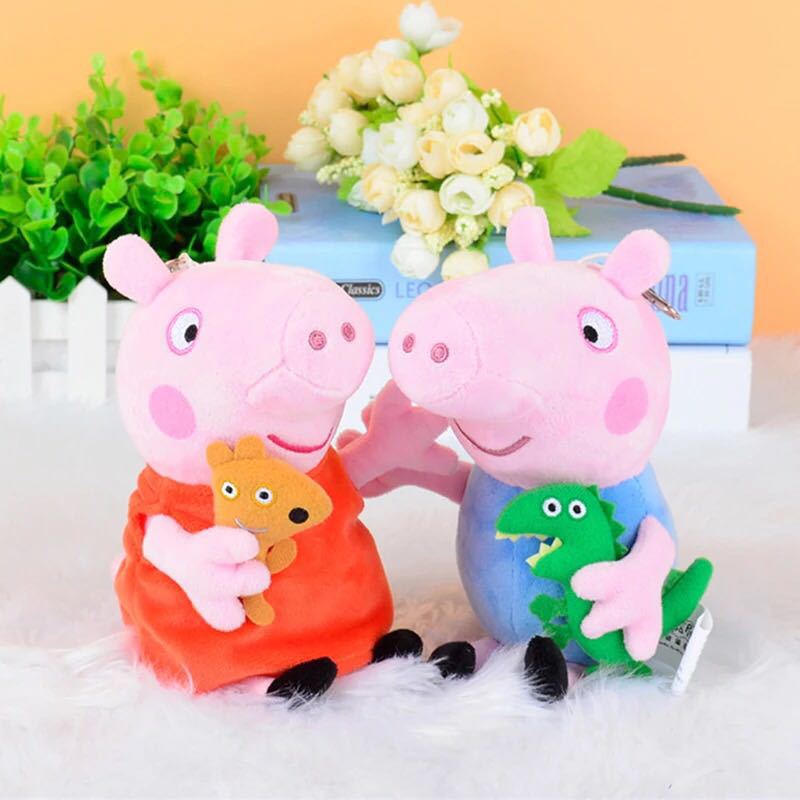 A Pair 10in=25cm Peppa+George Pig Doll Soft Stuffed Plush Animal Doll for Kids Gift
