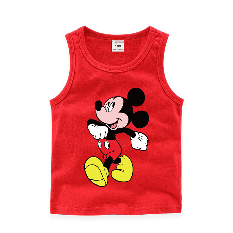 Toddler Boy Print Mickey Mouse Sleeveless Cotton Vest for Summer