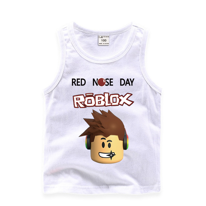 Toddler Boy Print Roblox Sleeveless Cotton Vest for Summer