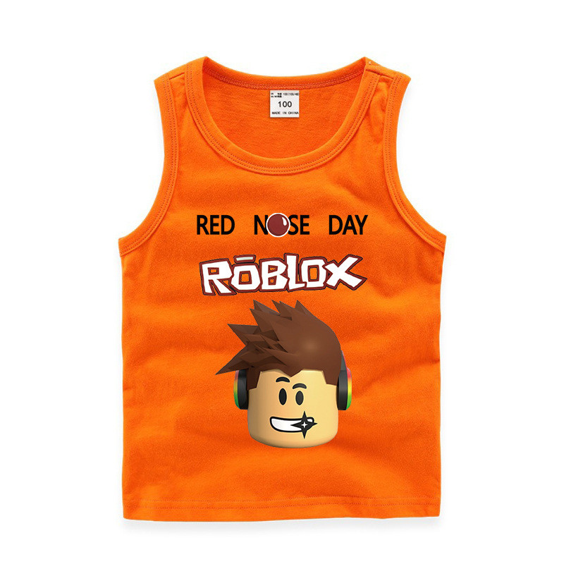 Toddler Boy Print Roblox Sleeveless Cotton Vest For Summer - vest orange roblox
