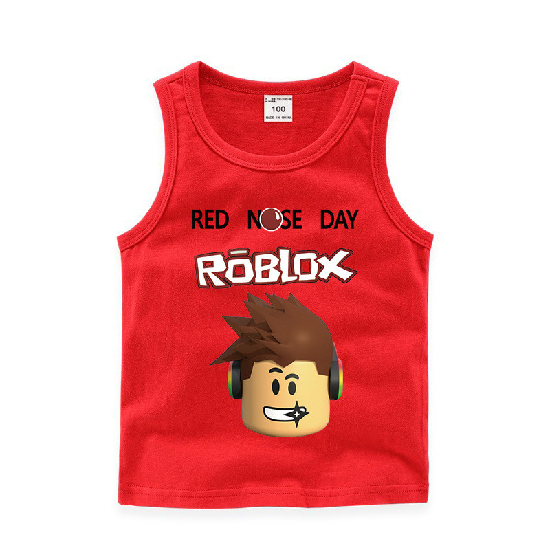 Toddler Boy Print Roblox Sleeveless Cotton Vest For Summer - roblox red sweater vest
