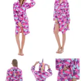 Mom And Kids Parent-child Colorful Scales Unicon Soft Bathrobe Sleepwear Comfortable Loungewear