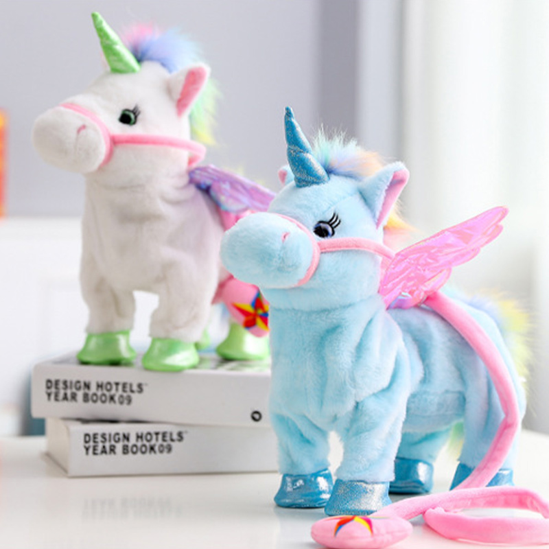 walking unicorn with lead