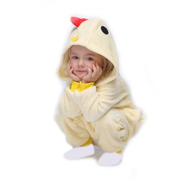 Kids Yellow Chick Onesie Kigurumi Pajamas Animal Cosplay Costumes for Unisex Children