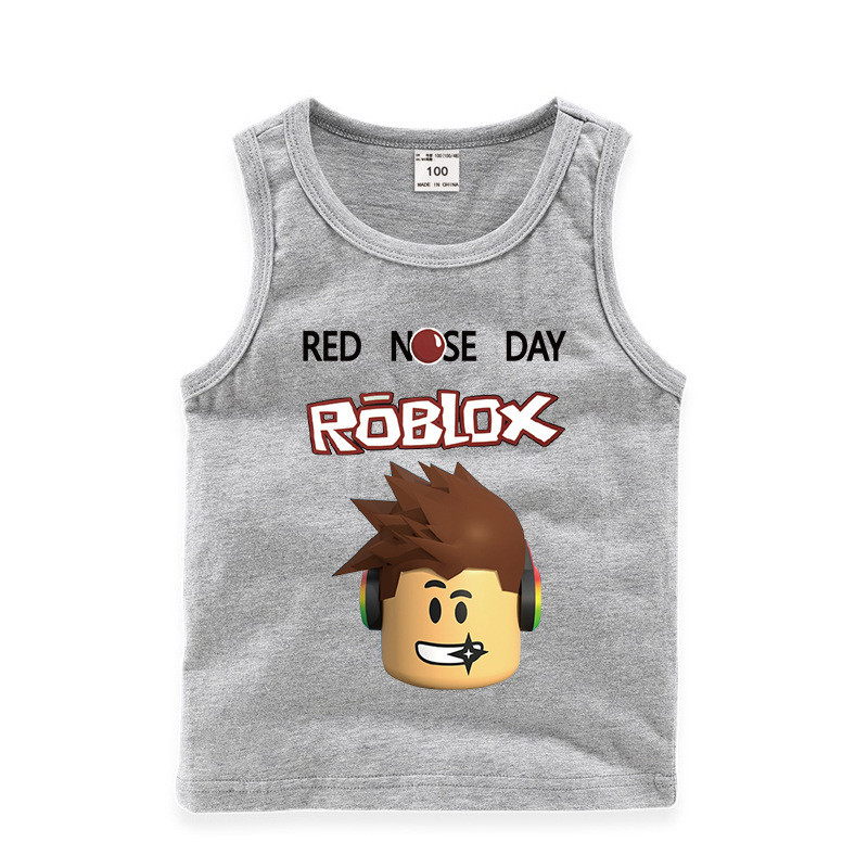 Toddler Boy Print Roblox Sleeveless Cotton Vest For Summer - roblox red and black vest