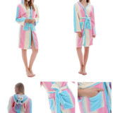 Mom And Kids Parent-child Colorful Rainbow Unicon Soft Bathrobe Sleepwear Comfortable Loungewear