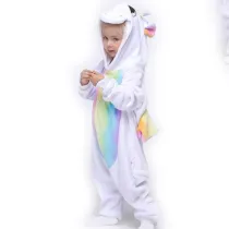 Kids Colorful Unicon Onesie Kigurumi Pajamas Animal Cosplay Costumes for Unisex Children