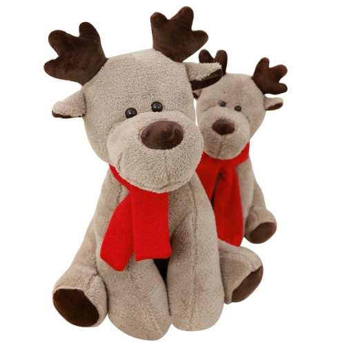 Merry Christmas Elk Soft Stuffed Plush Animal Doll for Kids XmasGift