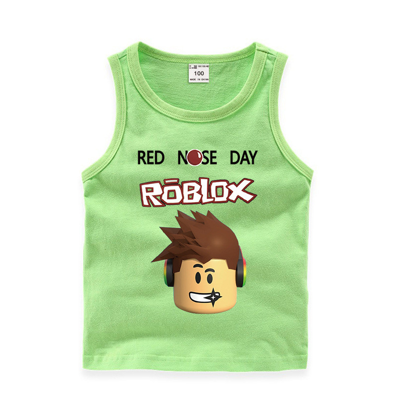 Toddler Boy Print Roblox Sleeveless Cotton Vest For Summer - roblox sleeveless tee set babies kids boys apparel on