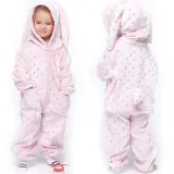 Kids Pink Bronzing Dots Rabbit Onesie Kigurumi Pajamas Animal Cosplay Costumes for Unisex Children