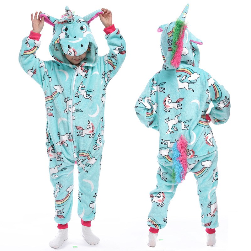 Kids Blue Union Onesie Kigurumi Pajamas Animal Cosplay Costumes for Unisex Children