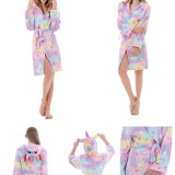 Mom And Kids Parent-child Colorful Stars Unicon Soft Bathrobe Sleepwear Comfortable Loungewear