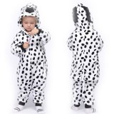 Kids Black and White Spot Dog Onesie Kigurumi Pajamas Animal Cosplay Costumes for Unisex Children