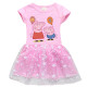 Toddler Girls Prints Pig Balloon A-line Lace Tutu Short Sleeve Dresses