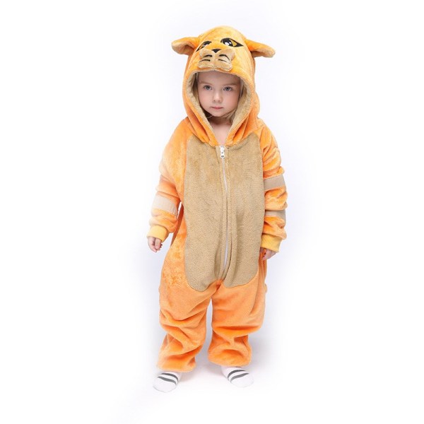 Kids Orange Cat Onesie Kigurumi Pajamas Animal Cosplay Costumes for Unisex Children