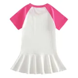 Toddler Girls Prints Frozen Flowers Alsa Princess A-line Pleated Short Sleeve Dresses