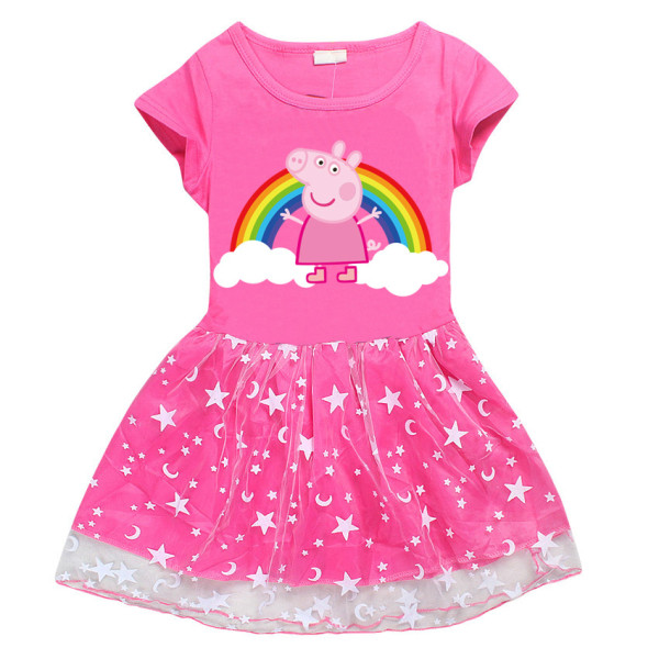 Toddler Girls Rainbow Peppa Pig A-Line Lace Dresses