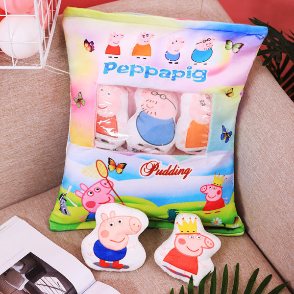 Cute Bag of Peppa Pigs Plush Soft Toy Throw Pillow Pudding Pillow Creative Gifts