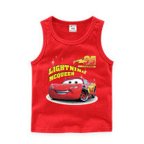 Toddler Boy Print Lightning Mcqueen Racing Cars Sleeveless Cotton Vest for Summber