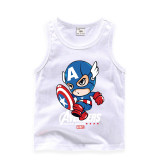 Toddler Boy Print Cartoon Cute Captain America Sleeveless Cotton Vest for Summer