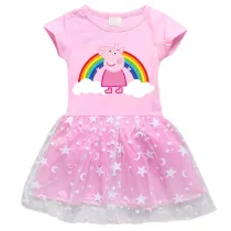 Toddler Girls Rainbow Pig A Line Tutu Dresses
