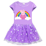 Toddler Girls Rainbow Pig A Line Tutu Dresses