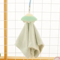 Cute Cartoon Spacecraft Bibulous Square Hanging Towel For Bathroom