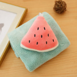 Cute Cartoon Fruite Watermelon Avocado Bibulous Square Hanging Towel For Bathroom