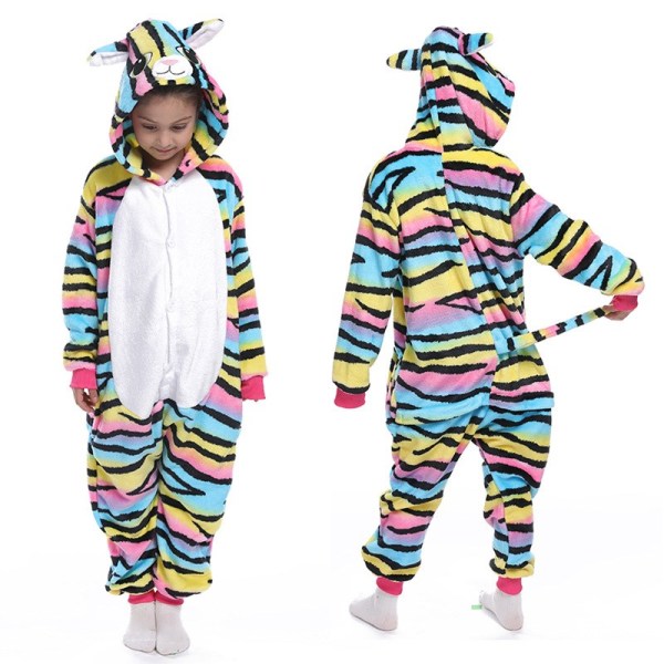 Kids Colorful Cat Onesie Kigurumi Pajamas Animal Cosplay Costumes for Unisex Children