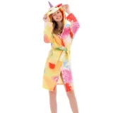 Mom And Kids Parent-child Colorful Unicon Soft Bathrobe Sleepwear Comfortable Loungewear