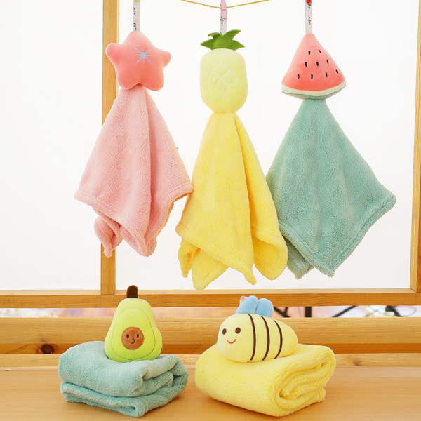 Cute Cartoon Yellow Chick Bee Bibulous Square Hanging Towel For Bathroom