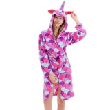 Mom And Kids Parent-child Colorful Scales Unicon Soft Bathrobe Sleepwear Comfortable Loungewear