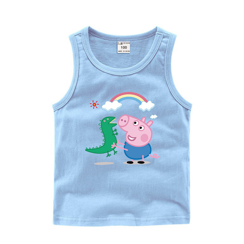 Toddler Boy Print Peppa Pig George and the character is George and his dinosaur under the rainbow