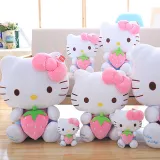 Cute Cat Fruits Strawberry Grape Soft Stuffed Plush Animal Doll for Kids Gift
