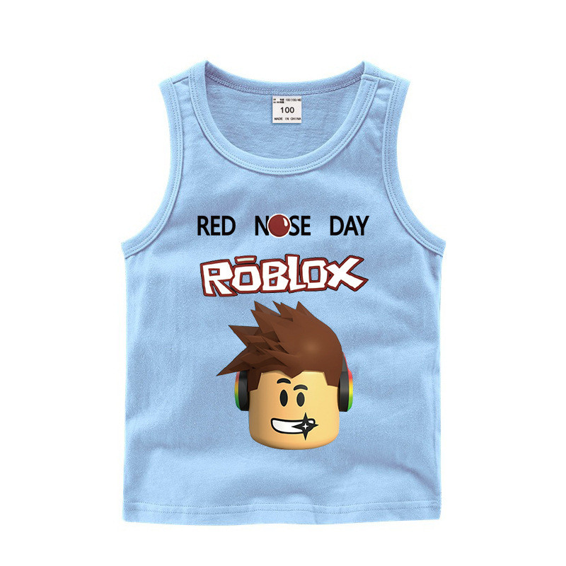 Toddler Boy Print Roblox Sleeveless Cotton Vest For Summer - roblox clothes codes blue vest