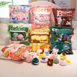 Cute Bag of Orange Unicorns Plush Soft Toy Throw Pillow Pudding Pillow Creative Gifts