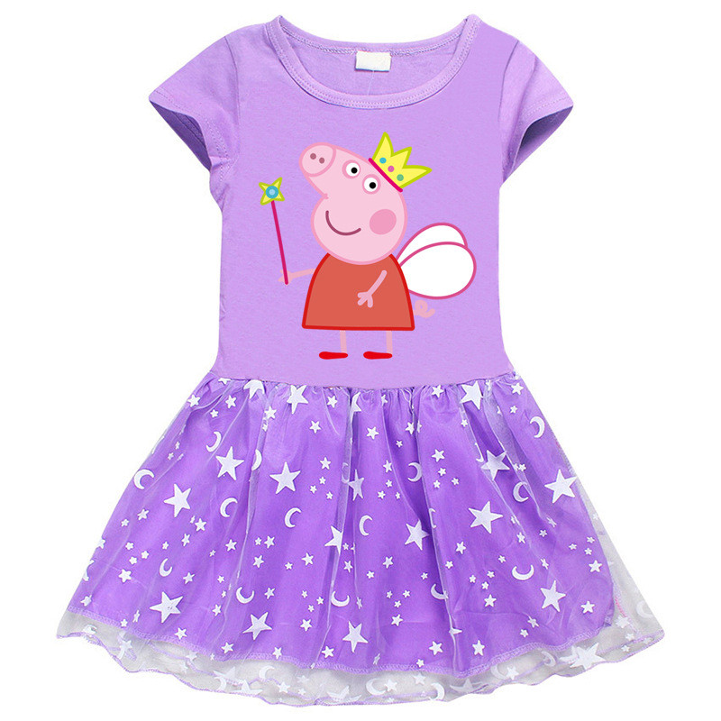 Toddler Girls Angel Peppa Pig A-Line Lace Tutu Dresses