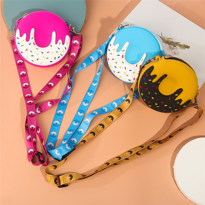 Cute Cartoon Donut Silicone Mini Single Shoulder Round Bag Mommy and Me Bag
