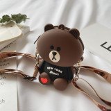 Cute Cartoon Bear Silicone Mini Single Shoulder Bag
